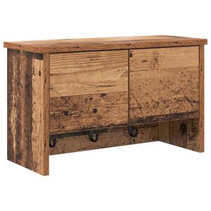 vidaXL Sein&auml;lle asennettava takkihylly Vanha puu 50 x 20 x 30 cm