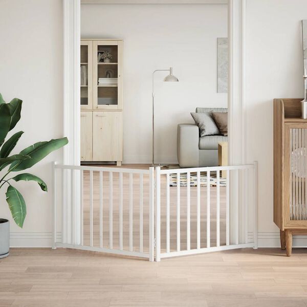 vidaXL Koiraportti taitettava 2 paneelia valkoinen 160 cm t&auml;ysi kuusi