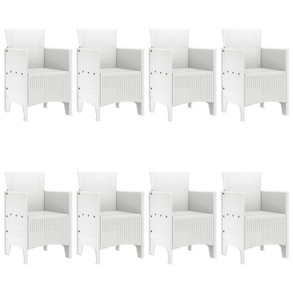 vidaXL Piharuokailu setti 9 pcs Valkoinen Polt-kivennäisruoho