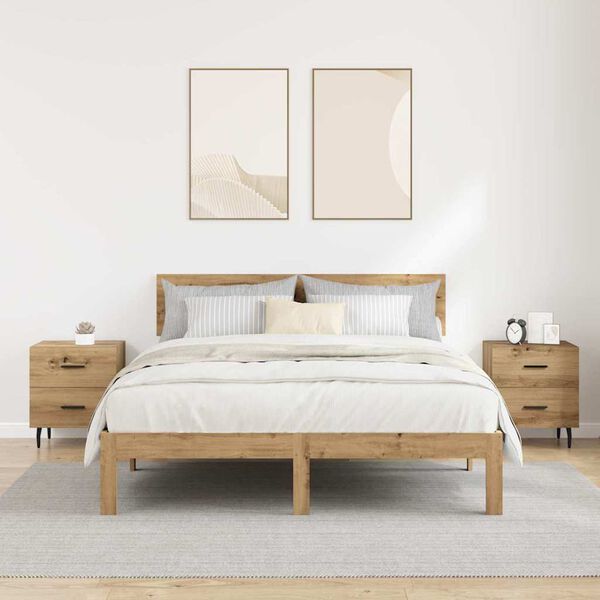 vidaXL Y&ouml;p&ouml;yt&auml;kaappi 2 pcs Artisan tammi 40 x 35 x 47,5 cm