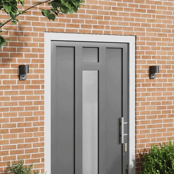 vidaXL Ulkoseinävalot 2 pcs Musta 12 x 7 x 15 cm Ruostumaton teräs