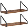 vidaXL Sein&auml;hyllyt 2 kpl Vanha puu 40 x 16 x 15,5 cm