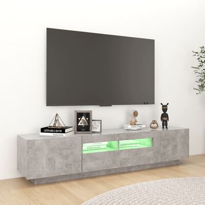 vidaXL TV-taso LED-valoilla betoninharmaa 180x35x40 cm