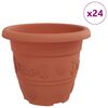 vidaXL Py&ouml;re&auml; kukkaruukku 24 kpl Tiilenpunainen &Oslash; 22 x 18 cm Muovi