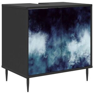 vidaXL Kylpyhuonekaappi RAALTE Musta tammi 60 x 40 x 61 cm