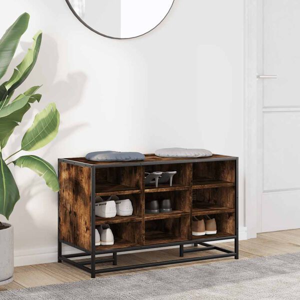 vidaXL kenk&auml;penkki savustettu tammi tekninen puu ja metalli