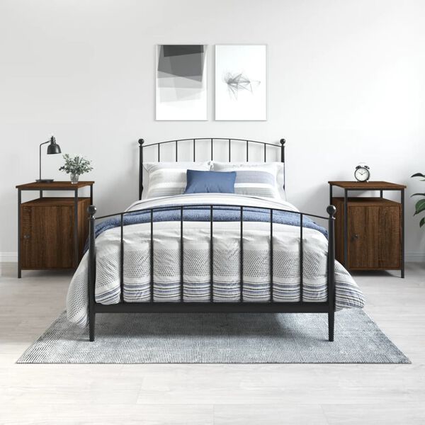 vidaXL Yöpöydät 2 kpl ruskea tammi 40x42x60 cm tekninen puu