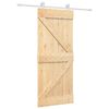 vidaXL Liukuovi 85 x 210 cm Massiivinen m&auml;nty (k&auml;sittelem&auml;t&ouml;n)