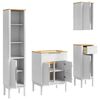 vidaXL Kylpyhuonekalustesetti FLORO 4 pcs Valkoinen Massiivinen m&auml;nty