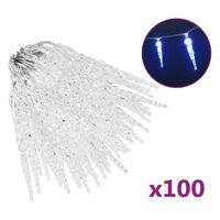 vidaXL Jääpuikko -jouluvalot 100 kpl sininen akryyli