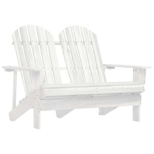 vidaXL 2-istuttava Adirondack-puutarhatuoli t&auml;ysi kuusi valkoinen