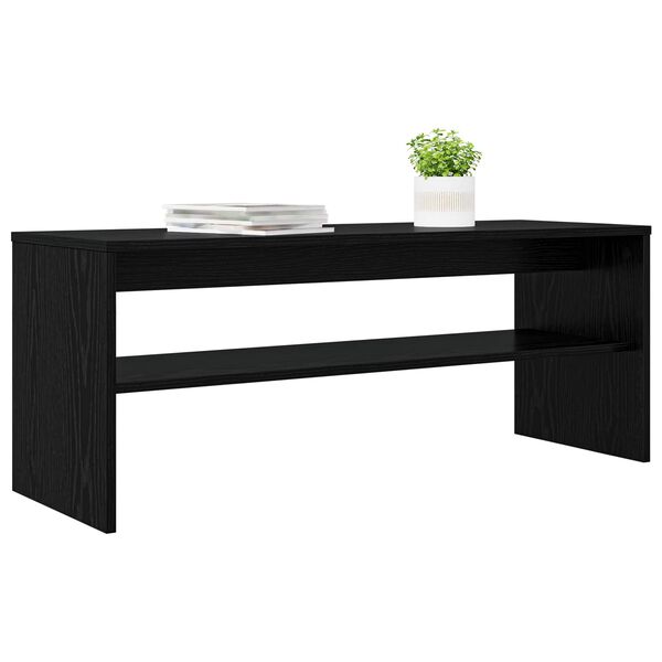 vidaXL TV-kaappi Musta tammi. 100 x 35 x 40 cm Tekninen puu