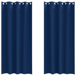 vidaXL Piment&auml;v&auml; verho renkailla 2 pcs Tumma Sininen 225 x 140 cm
