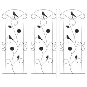 vidaXL Puutarha-aita 3 pcs Musta 110 x 40 cm Ter&auml;s