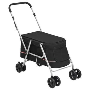 vidaXL Taitettavat koiranrattaat musta 100x49x96 cm Oxford kangas