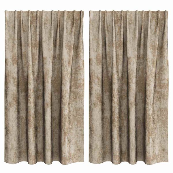 vidaXL Samettiverhot verhoilla 2 pcs Samppanja 140 x 140 cm Sametti