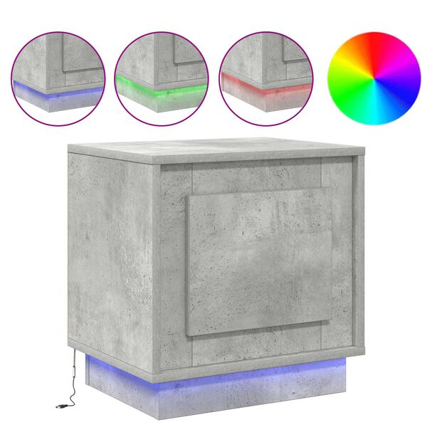 vidaXL Y&ouml;p&ouml;yt&auml;kaappi Betoni Harmaa 44 x 34,5 x 45 cm Tekninen puu