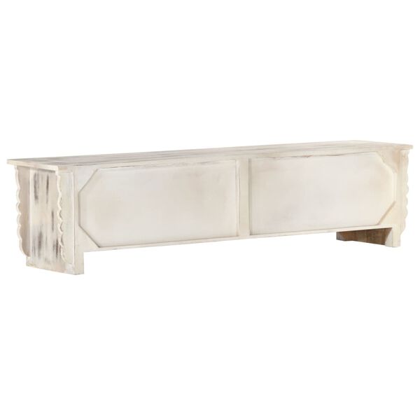 vidaXL TV-kaappi valkoinen 140x30x35 cm mangopuu