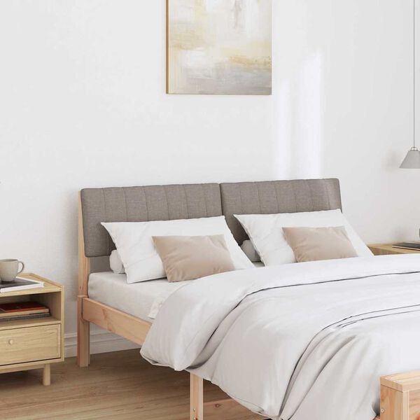 vidaXL Verhoiltu sängynpääty Harmaanruskea 140 cm Massiivinen mänty