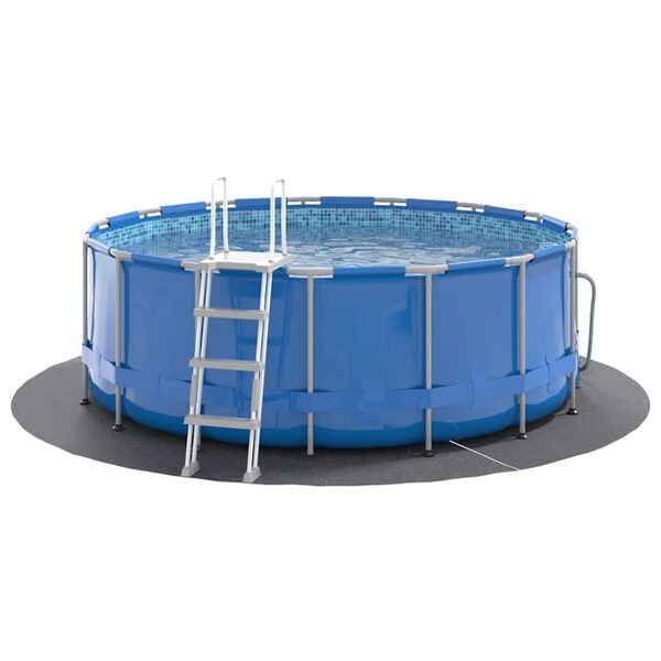 vidaXL Uima-altaan aluskangas harmaa &Oslash;244 cm polyesteri geotekstiili