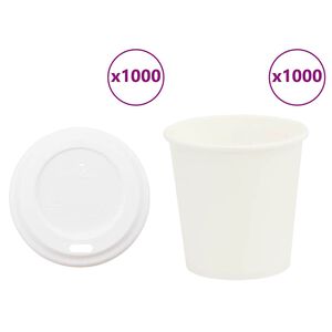 vidaXL Paperiset kahvikupit kansilla 1000 kpl 4oz 100ml