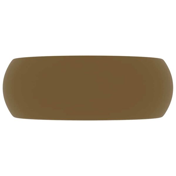 vidaXL Ylellinen pesuallas py&ouml;re&auml; matta kerma 40x15 cm keraami