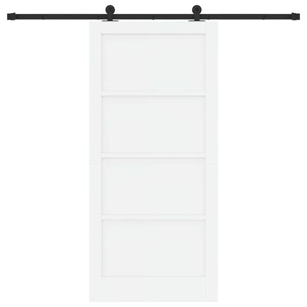 vidaXL Liukuovi ORKDAL Valkoinen 93 x 202 cm Massiivinen m&auml;nty