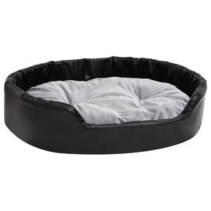 vidaXL Koiran peti musta ja harmaa 90x79x20 cm plyysi ja keinonahka