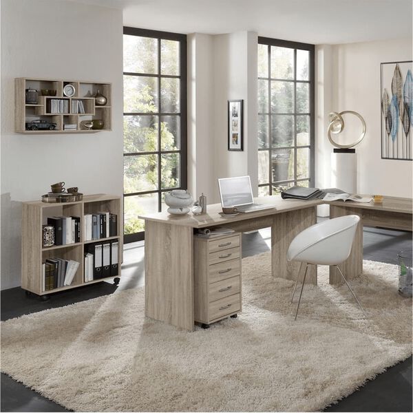 FMD Siirrelt&auml;v&auml; 5 laatikon lipasto tammi