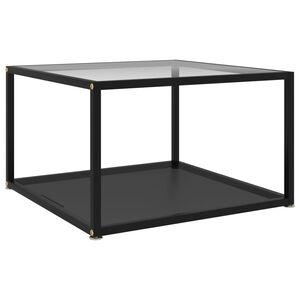 vidaXL Sohvap&ouml;yt&auml; l&auml;pin&auml;kyv&auml; ja musta 60x60x35 cm karkaistu lasi