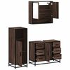 vidaXL 3-osainen Kylpyhuoneen kalustesarja ruskea tammi tekninen puu