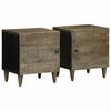 vidaXL Y&ouml;p&ouml;yt&auml;kaapit 2 kpl Vaaleanharmaa 40x33x46 cm Massiivipuu Mango