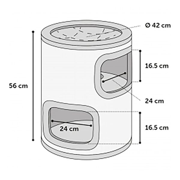 FLAMINGO Kissan raapimatynnyri Enes harmaa S 42x42x56 cm
