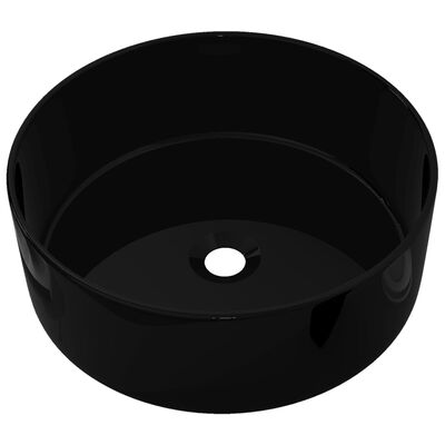 vidaXL Keraaminen pesuallas pyöreä 40x15 cm musta