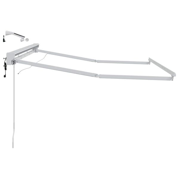vidaXL S&auml;hk&ouml;k&auml;ytt&ouml;inen markiisikangas LED-valoilla Valkoinen 2,5 x 2 m