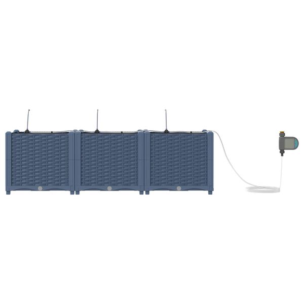 vidaXL Puutarha ruukku 3 pcs Harmaa 120 x 40 x 37,5 cm Muovi