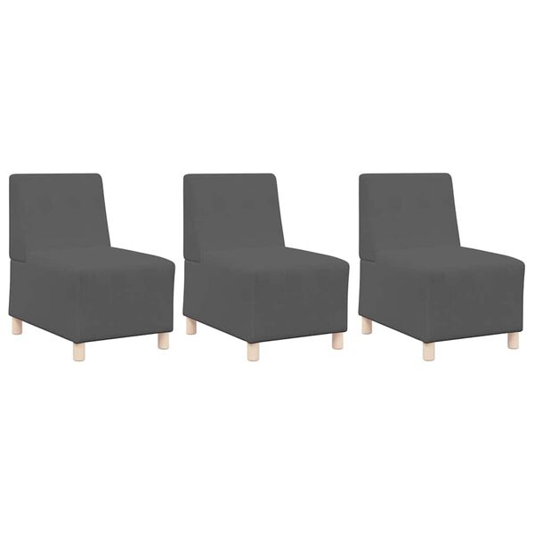 vidaXL Modulaarinen käsinojatonta sohva-yksikkö 3 pcs Tumma harmaa
