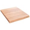 vidaXL Sein&auml;hylly vaaleanruskea 40x50x(2-4) cm k&auml;sitelty t&auml;ystammi