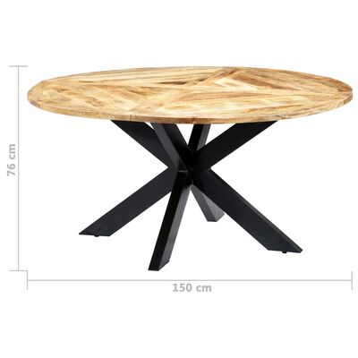 vidaXL Ruokapöytä pyöreä 150x76 cm mangopuu