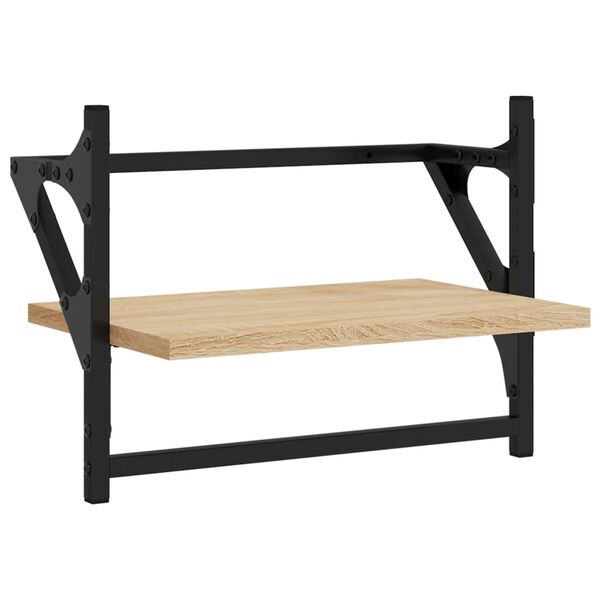 vidaXL Sein&auml;hyllyt tangoilla 2 kpl Sonoma-tammi 40x25x30 cm