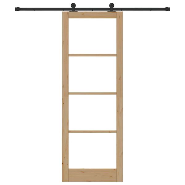 vidaXL Liukuovi ORKDAL Luonnollinen 83 x 232 cm Täysi mänty ja lasi