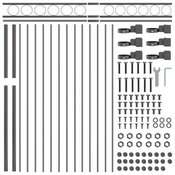 vidaXL Puutarha-aita Harmaa Teräs