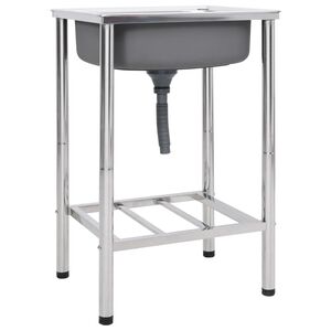 vidaXL Leirint&auml;alueen pesuallas ruostumaton ter&auml;s