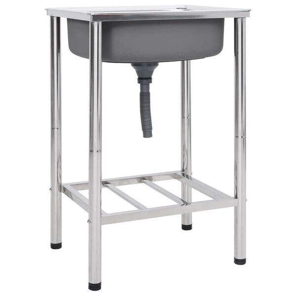 vidaXL Leirint&auml;alueen pesuallas ruostumaton ter&auml;s