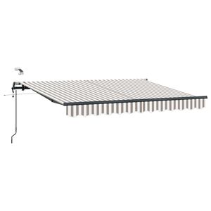 vidaXL Vedett&auml;v&auml; markiisi Vaaleanharmaa ja valkoinen 450 &times; 350 cm