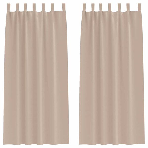vidaXL Piment&auml;v&auml; verho renkailla 2 pcs Harmaanruskea 260 x 140 cm