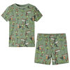 Lasten lyhythihainen pyjama vaalea khaki 116