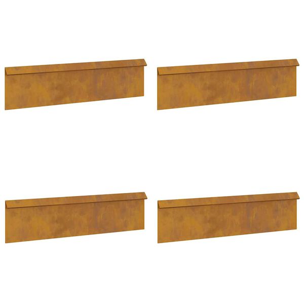 vidaXL Etanaaita 4 pcs Ruosteinen 100 x 3,5 x 25 cm Kulunut Ter&auml;s