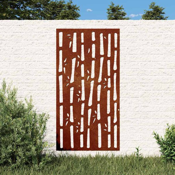 vidaXL Puutarhasein&auml;koriste 105x55 cm corten ter&auml;s bambukuvio