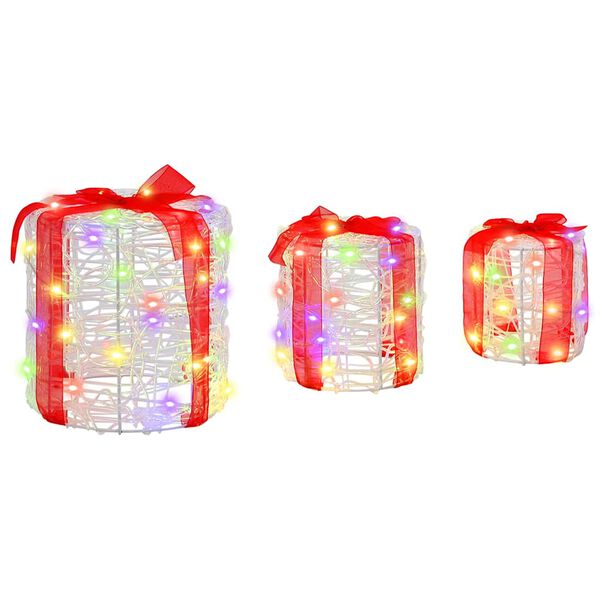 vidaXL Lahjarasian Koristus 3 pcs v&auml;rik&auml;s 20 x 20 x 21 cm Akryyli